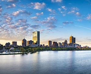 Boston Beacon Hill and Back Bay Skyline and Charles River at Dawn, Massachusetts, USA 